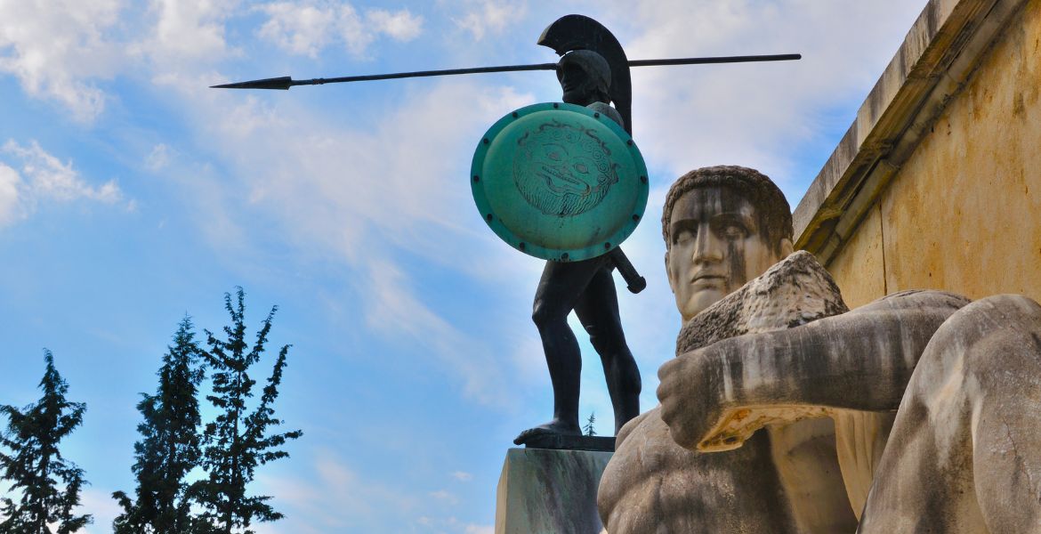 Leonidas monument at Thermopylae during Casa Cinque private wine and culture route